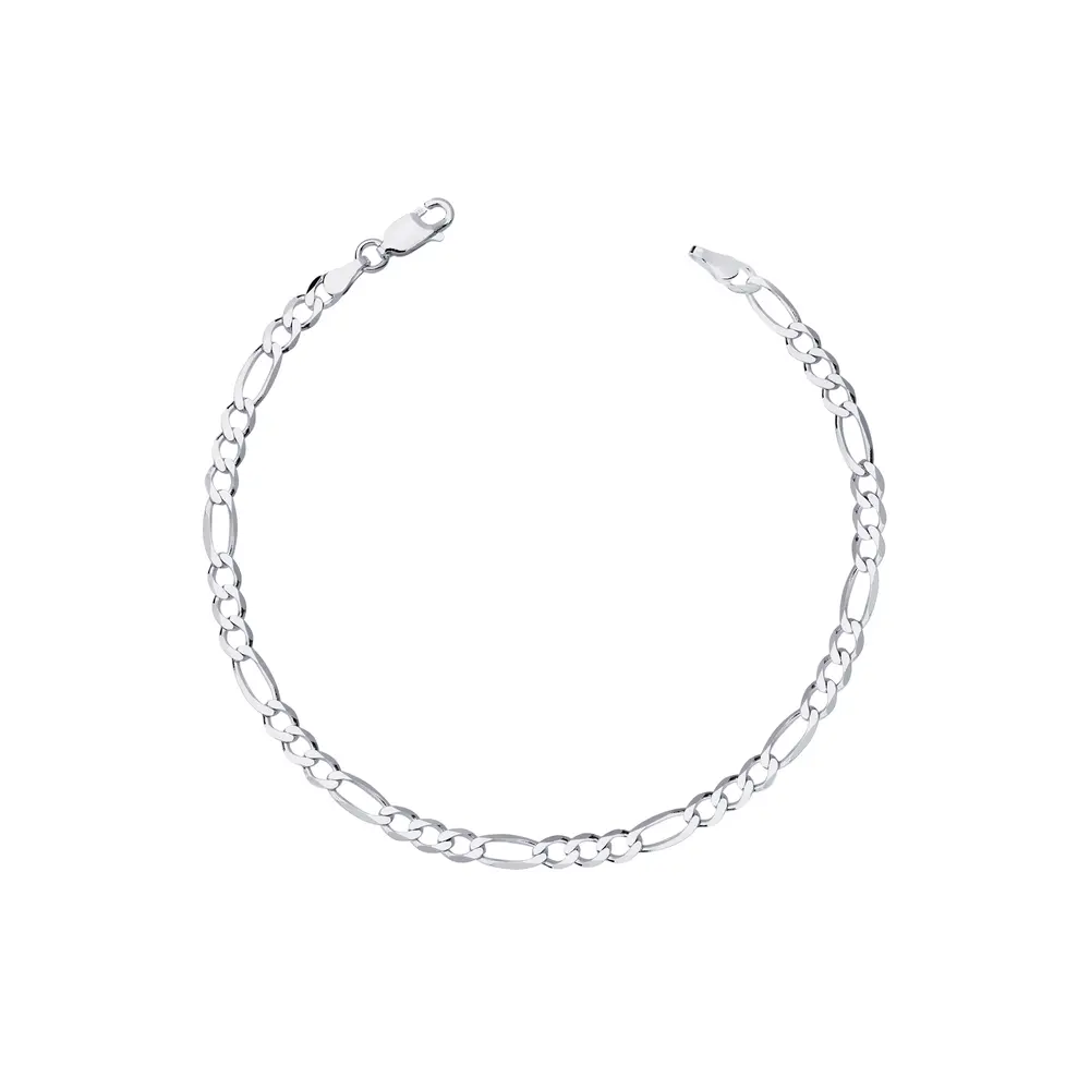 Pulseira Prata Masculina Figaro 20cm 3,8mm