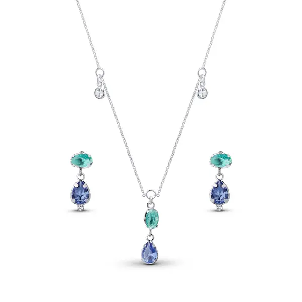 Conjunto Prata Leve Sentimentos Presença Lavanda e Verde