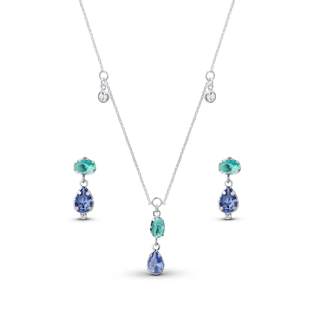 Conjunto Prata Leve Sentimentos Presença Lavanda e Verde