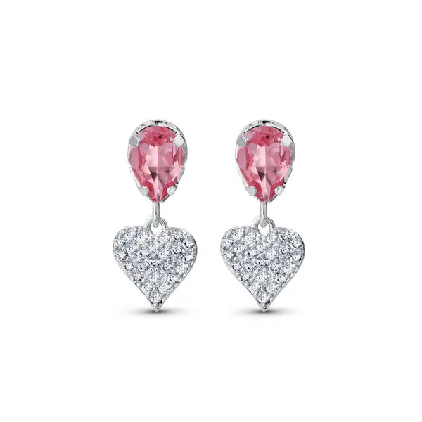 Conjunto Prata Leve Sentimentos Força Coração Cravejado