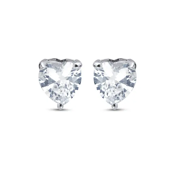 Conjunto Prata Leve Coração com Zircônia