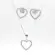 Conjunto Prata Leve Coração Vazado Cravejado