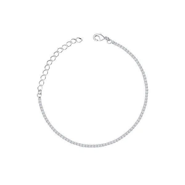 Pulseira Prata Leve Riviera Quadrada Pequena