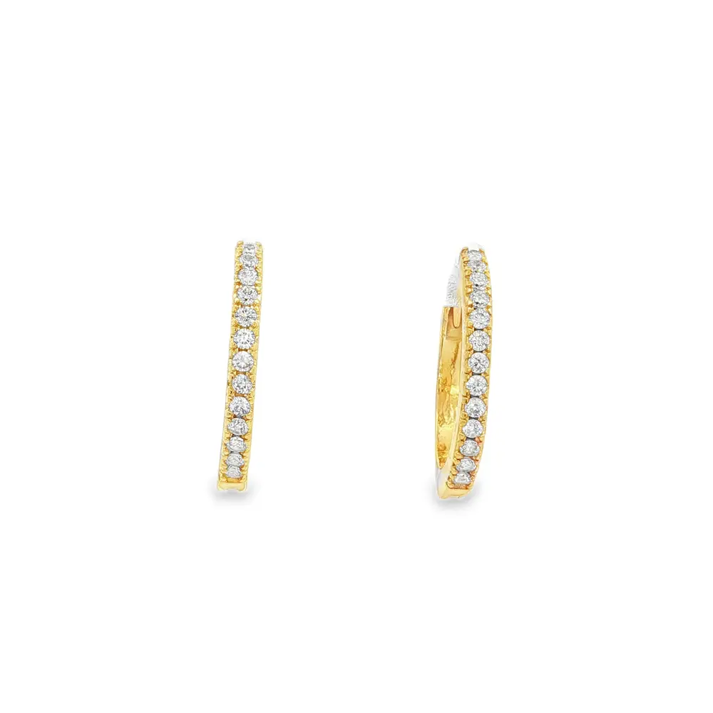 Brinco Folheado a Ouro 18k Argola Click com Zircônias M