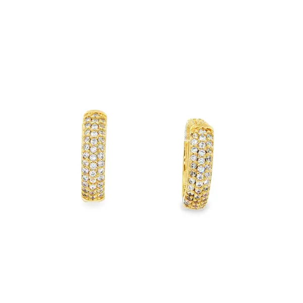 Brinco Folheado a Ouro 18k Argola Click Cravejado M