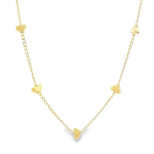 Choker Folheado a Ouro 18k Corações Lisos