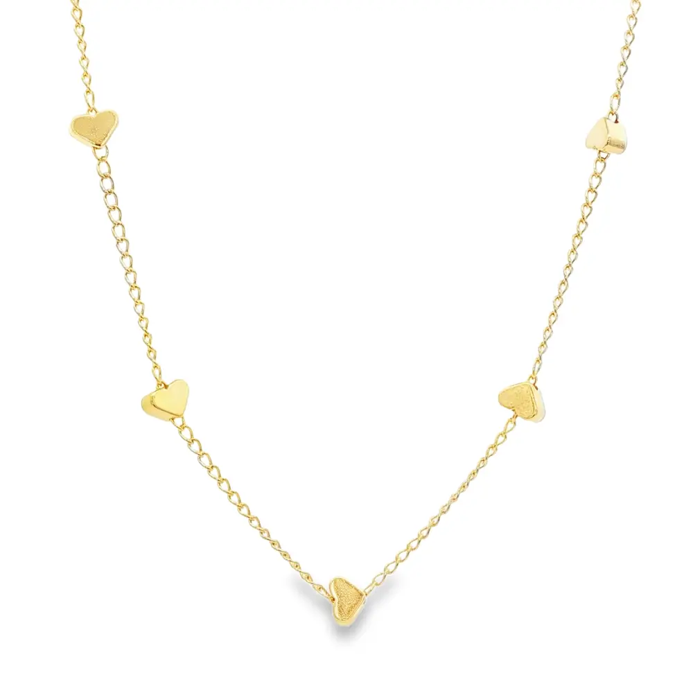 Choker Folheado a Ouro 18k Corações Lisos