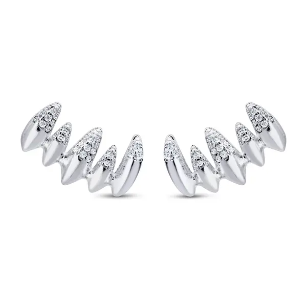 Brinco Prata Leve Garras com Zircônias