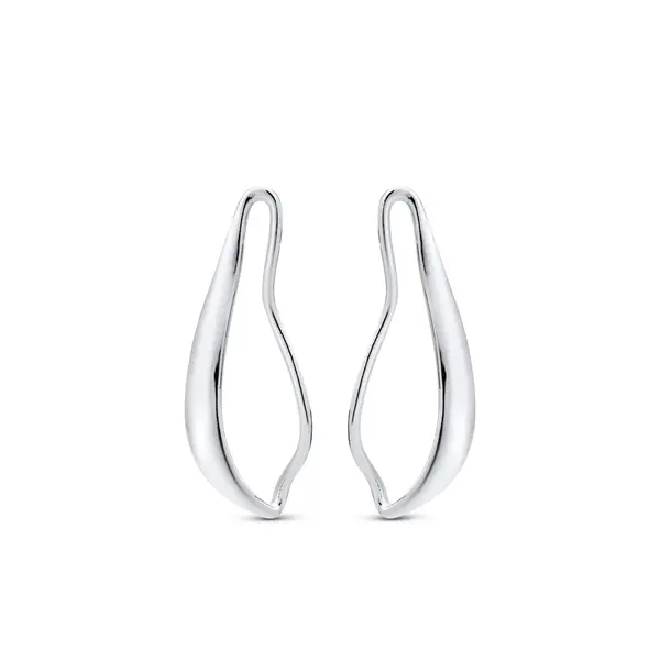 Brinco Prata Leve Gota Orgânica Vazada