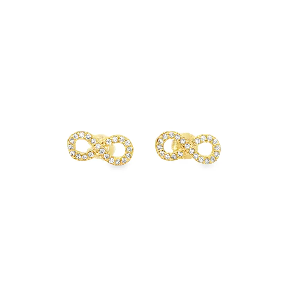 Brinco Folheado a Ouro 18k Infinito com Zircônia