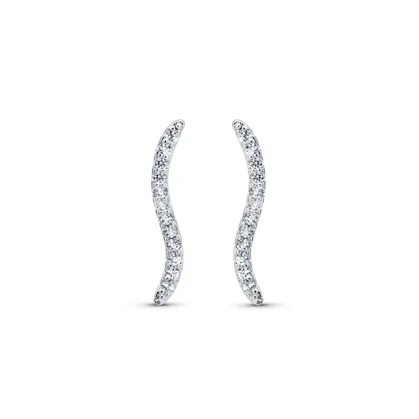 Brinco Prata Leve Fio com Zircônias