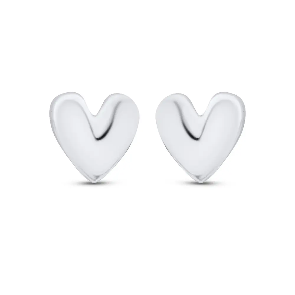 Brinco Prata Leve Coração Liso
