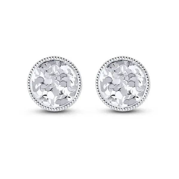 Brinco Prata Leve Redondo com Brilhos