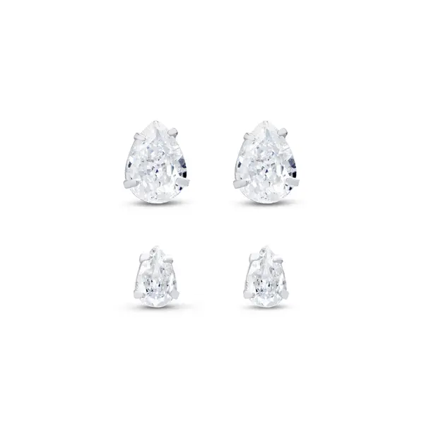 Brinco Prata Leve Duplo Gotas