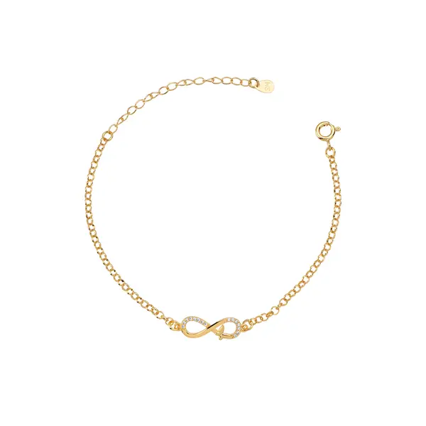 Pulseira Folheado a Ouro 18k Infinito com Borboleta