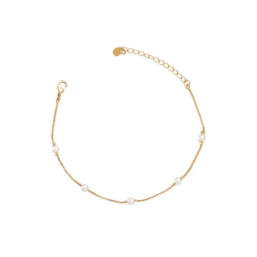 Pulseira Folheado a Ouro 18k Mini Pérolas
