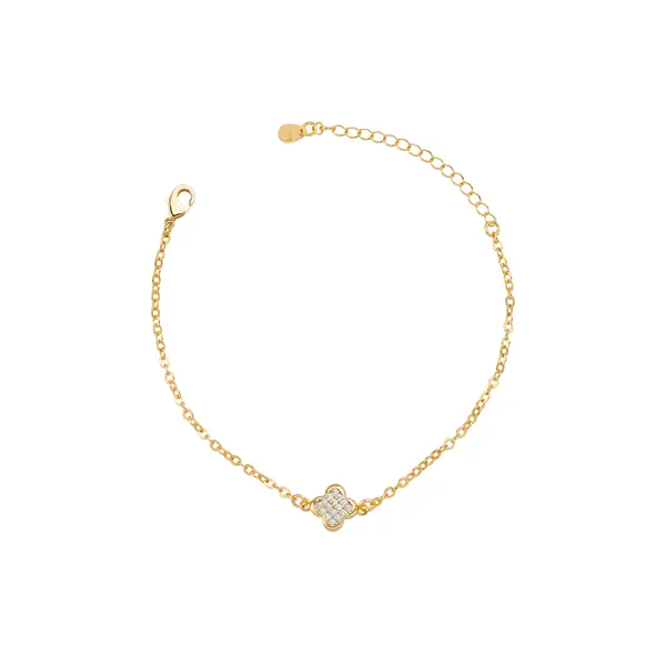 Pulseira Folheado a Ouro 18k Trevo