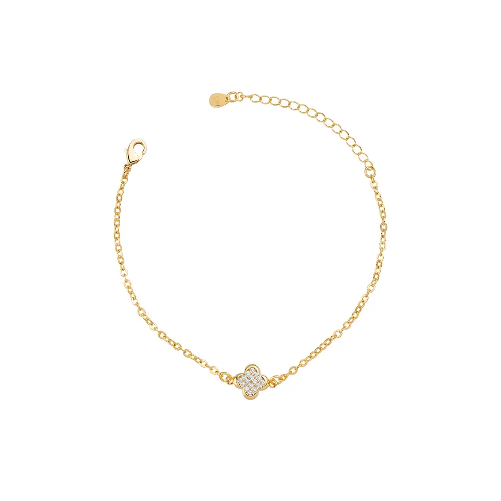 Pulseira Folheado a Ouro 18k Trevo