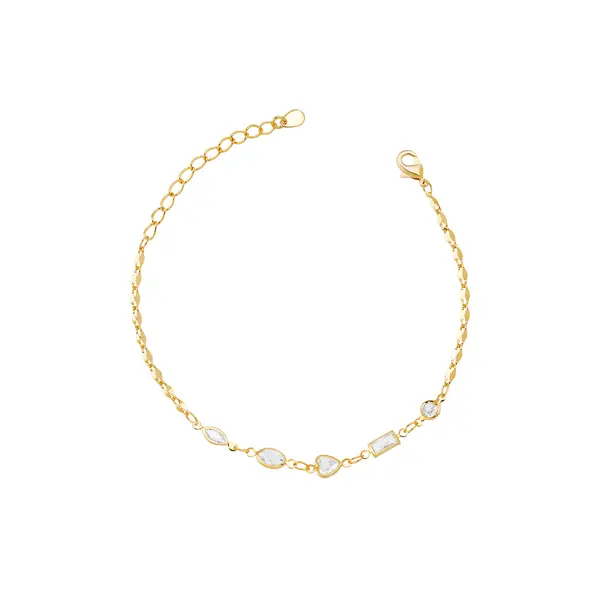 Pulseira Folheado a Ouro 18k Zircônias