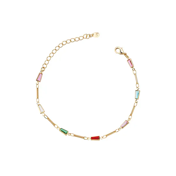 Pulseira Folheado a Ouro 18k Zircônias Coloridas