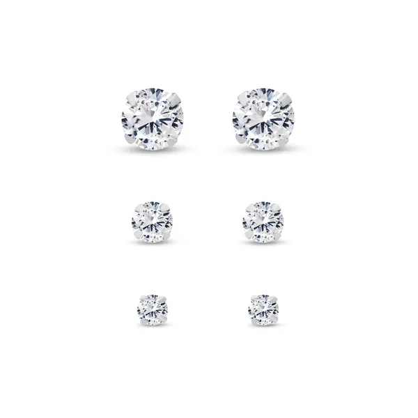 Brinco Prata Leve Trio Ponto Luz