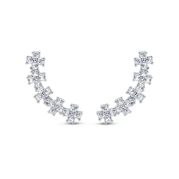 Brinco Prata Leve Mini Flores