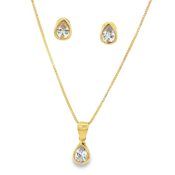 Conjunto Folheado a Ouro 18k Gota