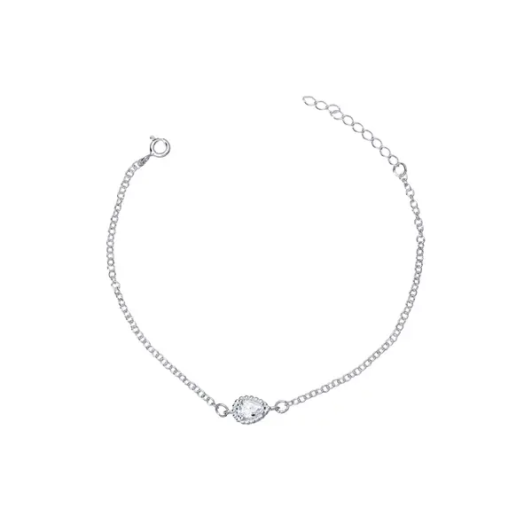 Pulseira Prata Gota em Zircônias