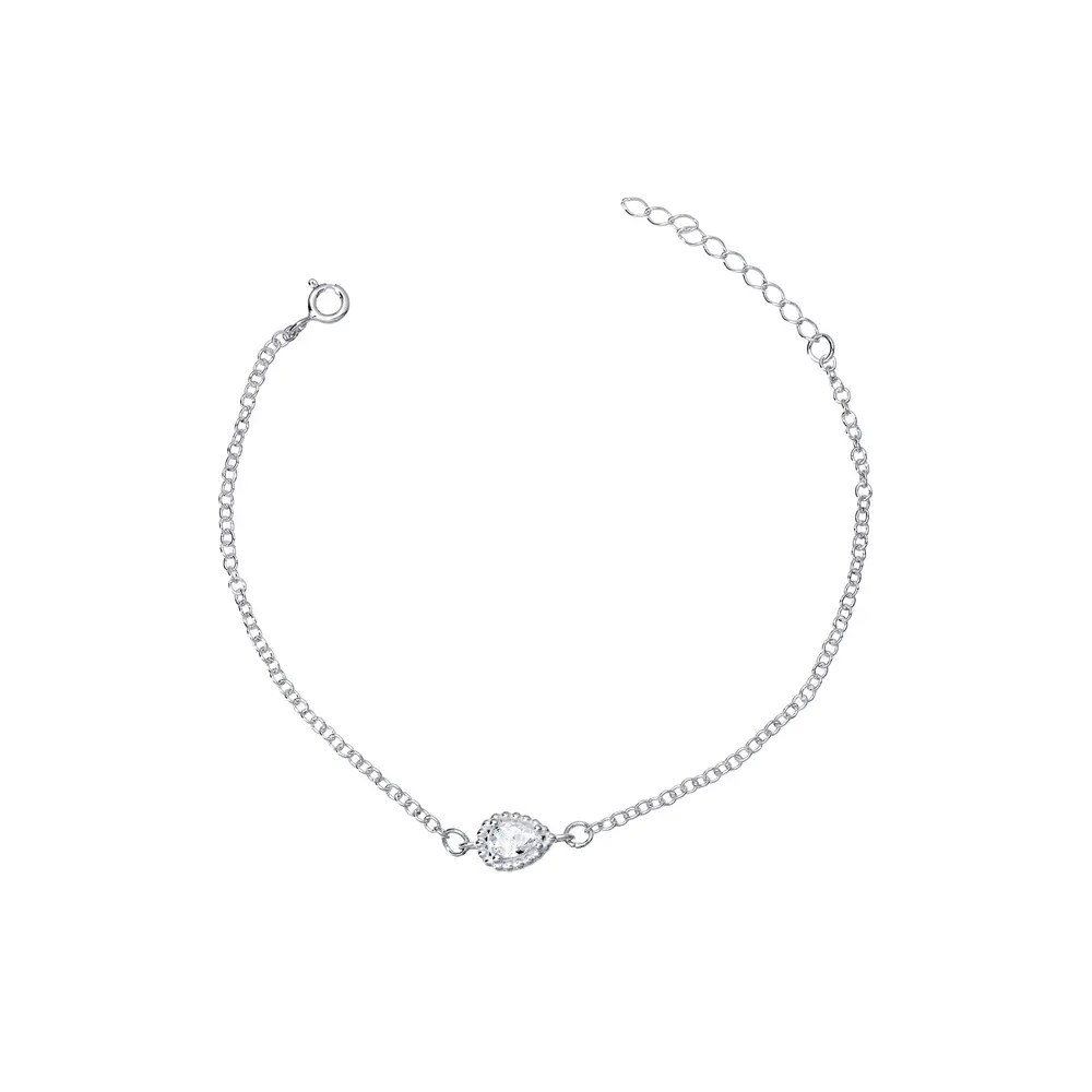 Pulseira Prata Gota em Zircônias