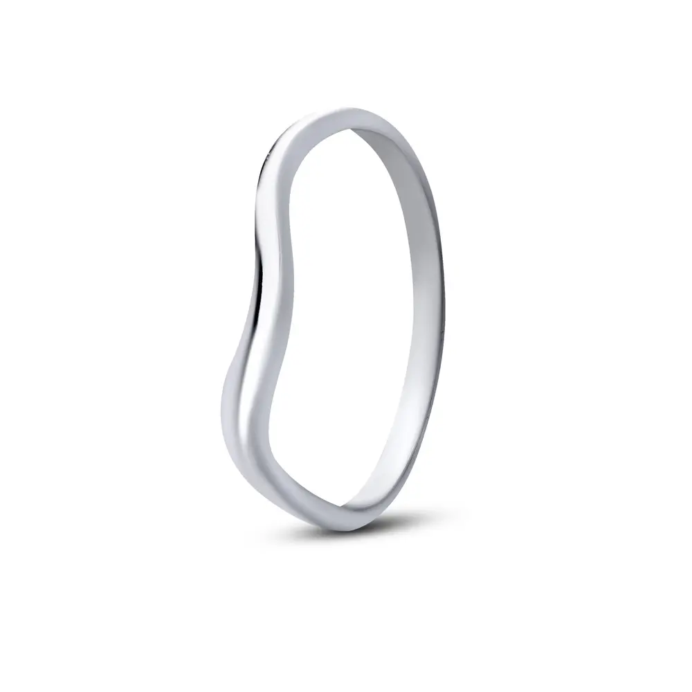 Anel Prata Liso Onda