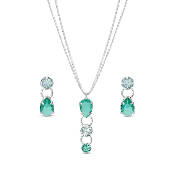 Conjunto Prata Leve Sentimentos Determinação Circulos