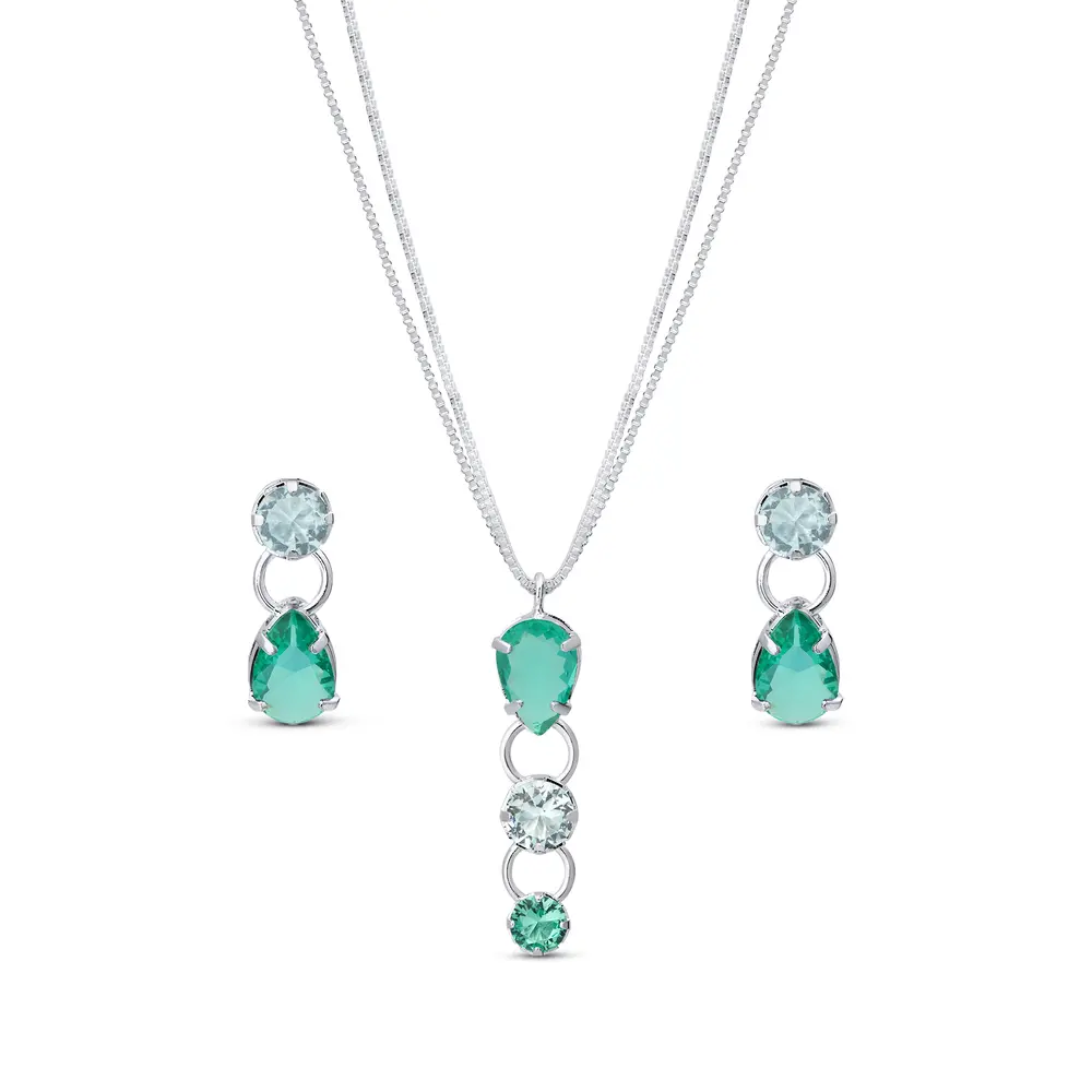 Conjunto Prata Leve Sentimentos Determinação Circulos