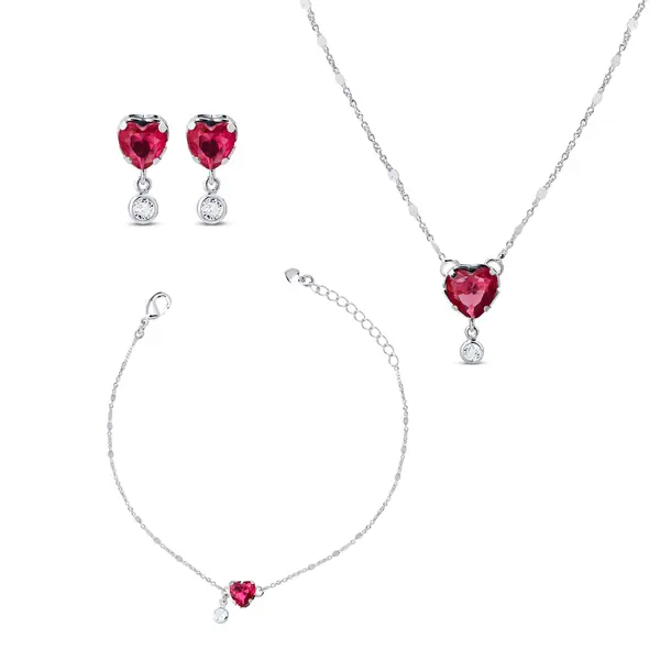 Conjunto Prata Leve Sentimentos Afeto Coração