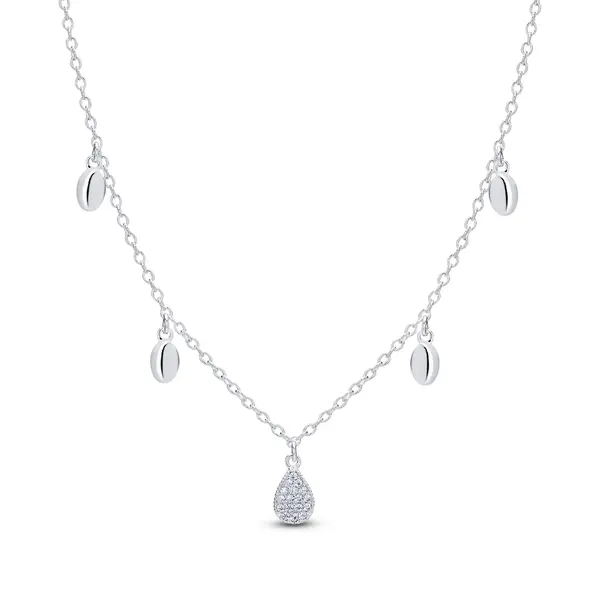 Gargantilha Prata Leve Gota com Zircônia