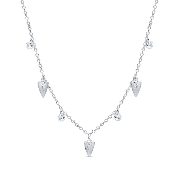 Gargantilha Prata Leve Coração e Zircônias