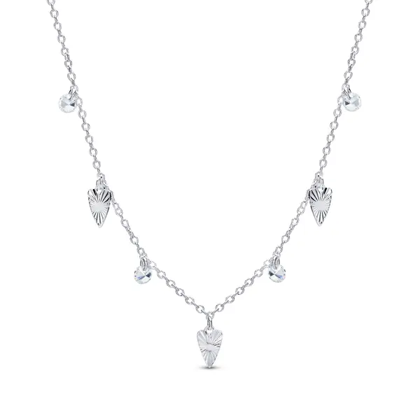 Gargantilha Prata Leve Coração e Zircônias