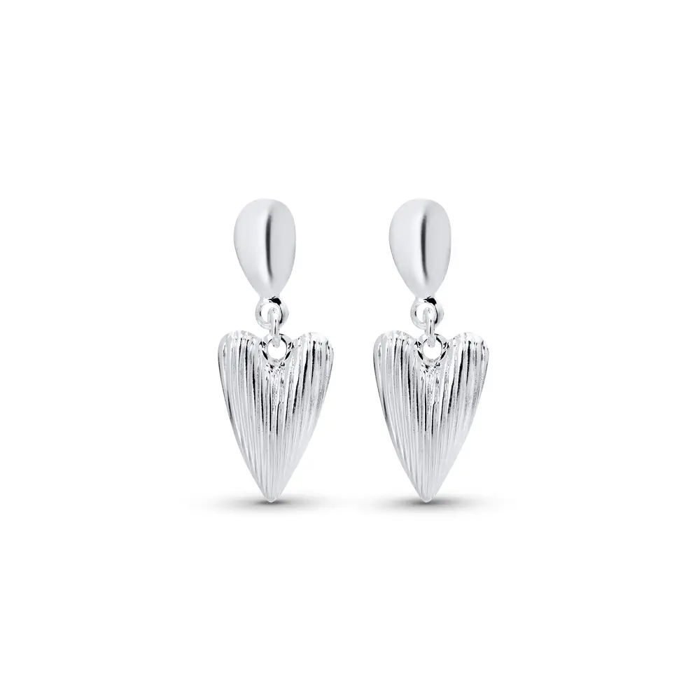 Brinco Prata Leve Coração