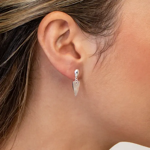 Brinco Prata Leve Coração