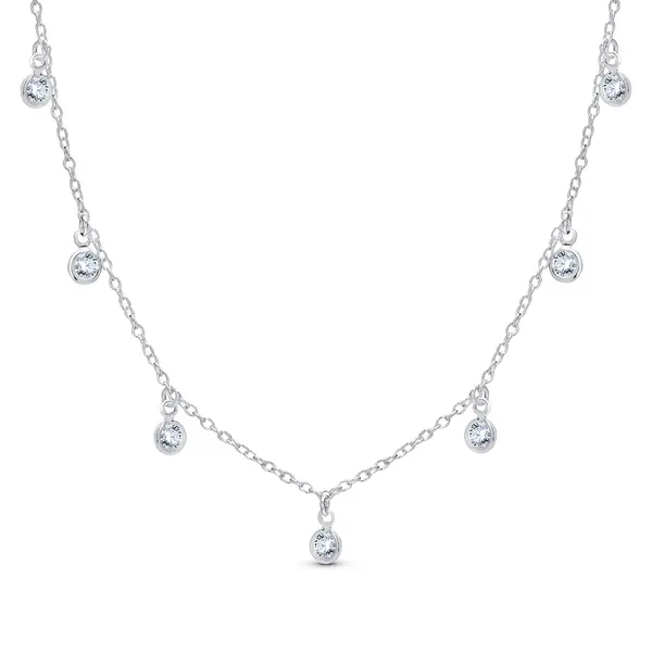 Gargantilha Prata Leve Zircônias