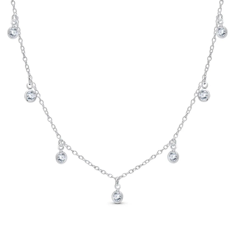 Gargantilha Prata Leve Zircônias