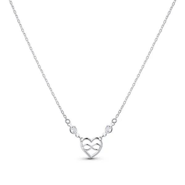 Gargantilha Prata Leve Coração e Infinito