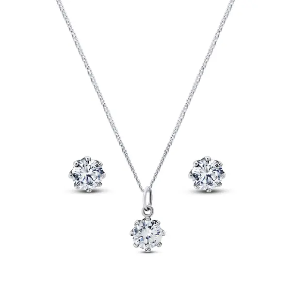 Conjunto Prata Envelhecido com Zircônia