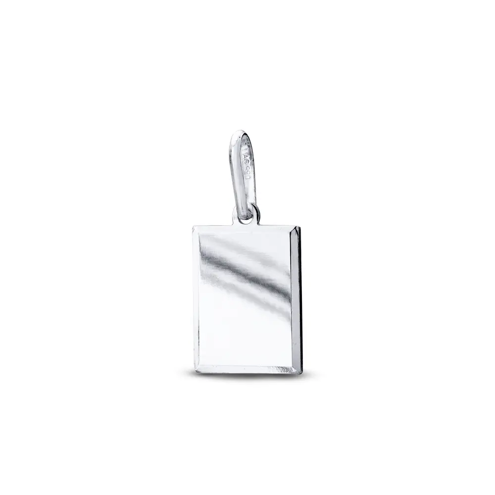 Pingente Prata Placa Retangular Lisa