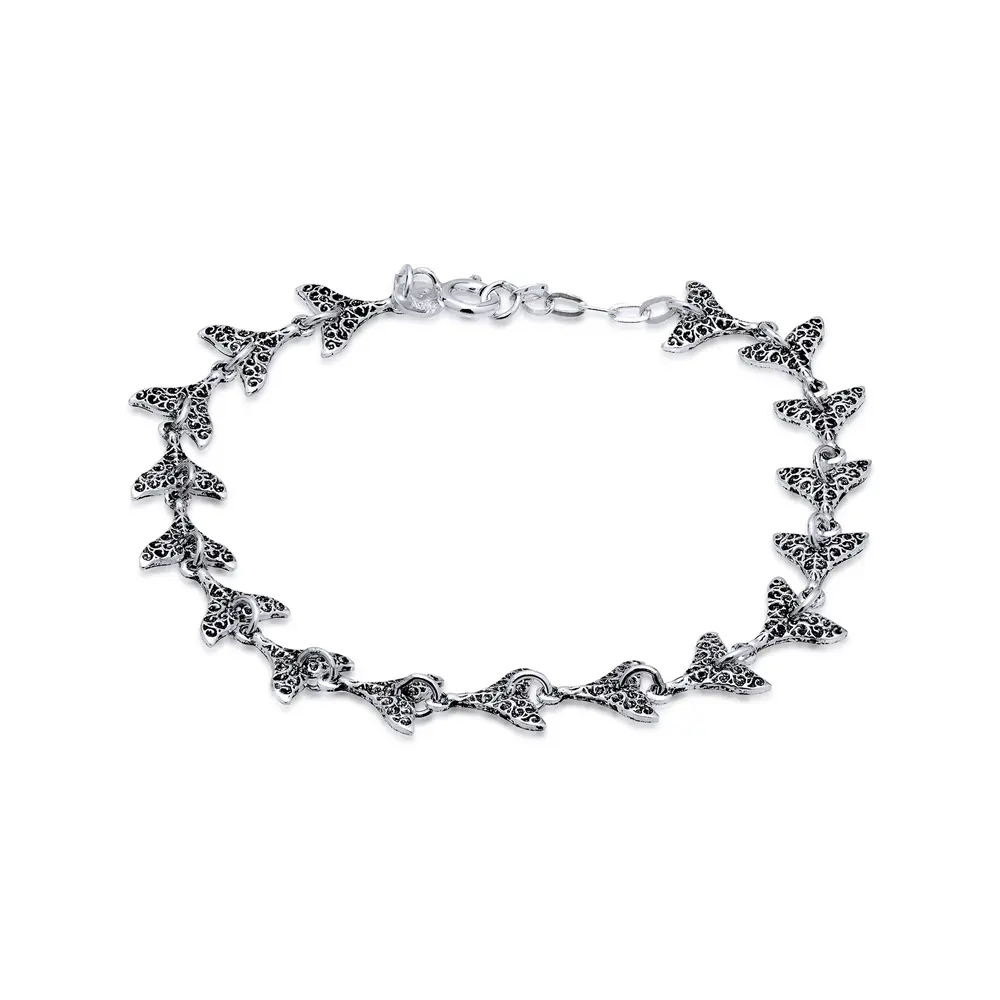 Pulseira Prata Envelhecido Cauda Sereia