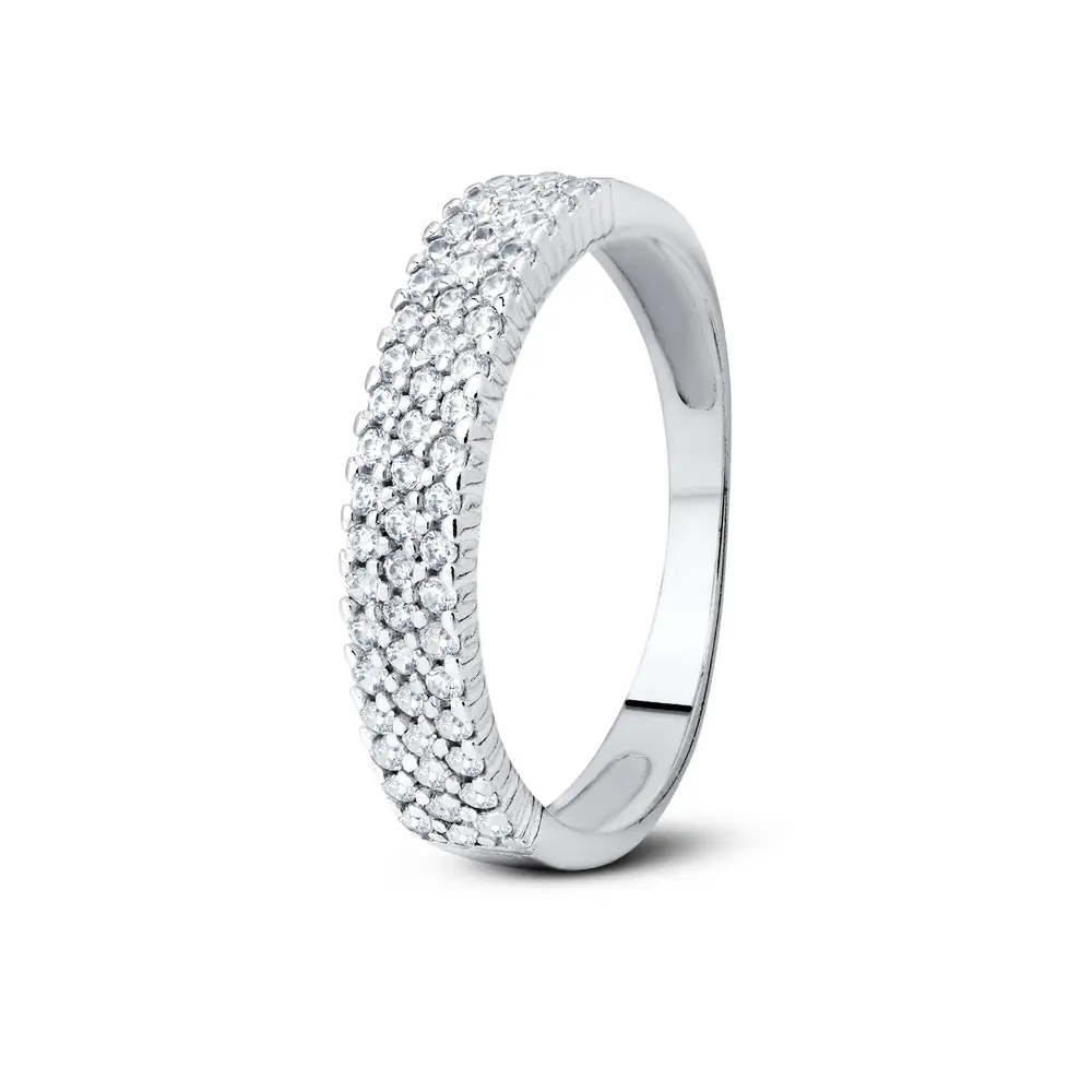 Anel Prata Meia Aliança