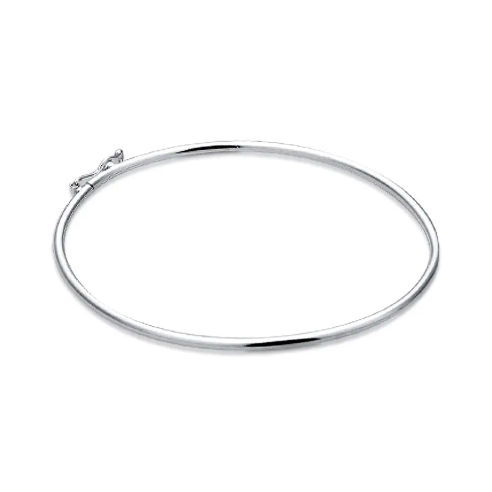 Bracelete Em Prata Liso Oval
