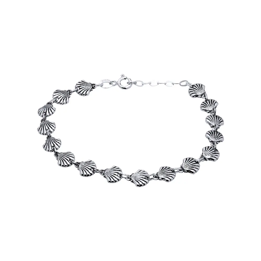 Pulseira Prata Envelhecido Concha