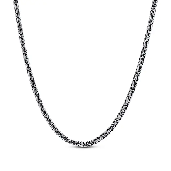 Corrente Prata Bali Masculina Ponto Peruano 50cm 3mm
