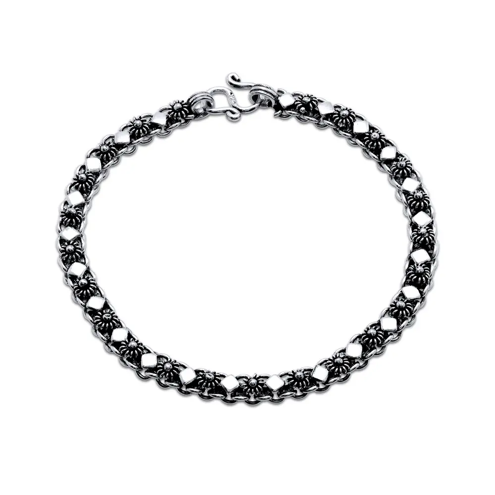 Pulseira Prata Envelhecida Pikun 18 Cm
