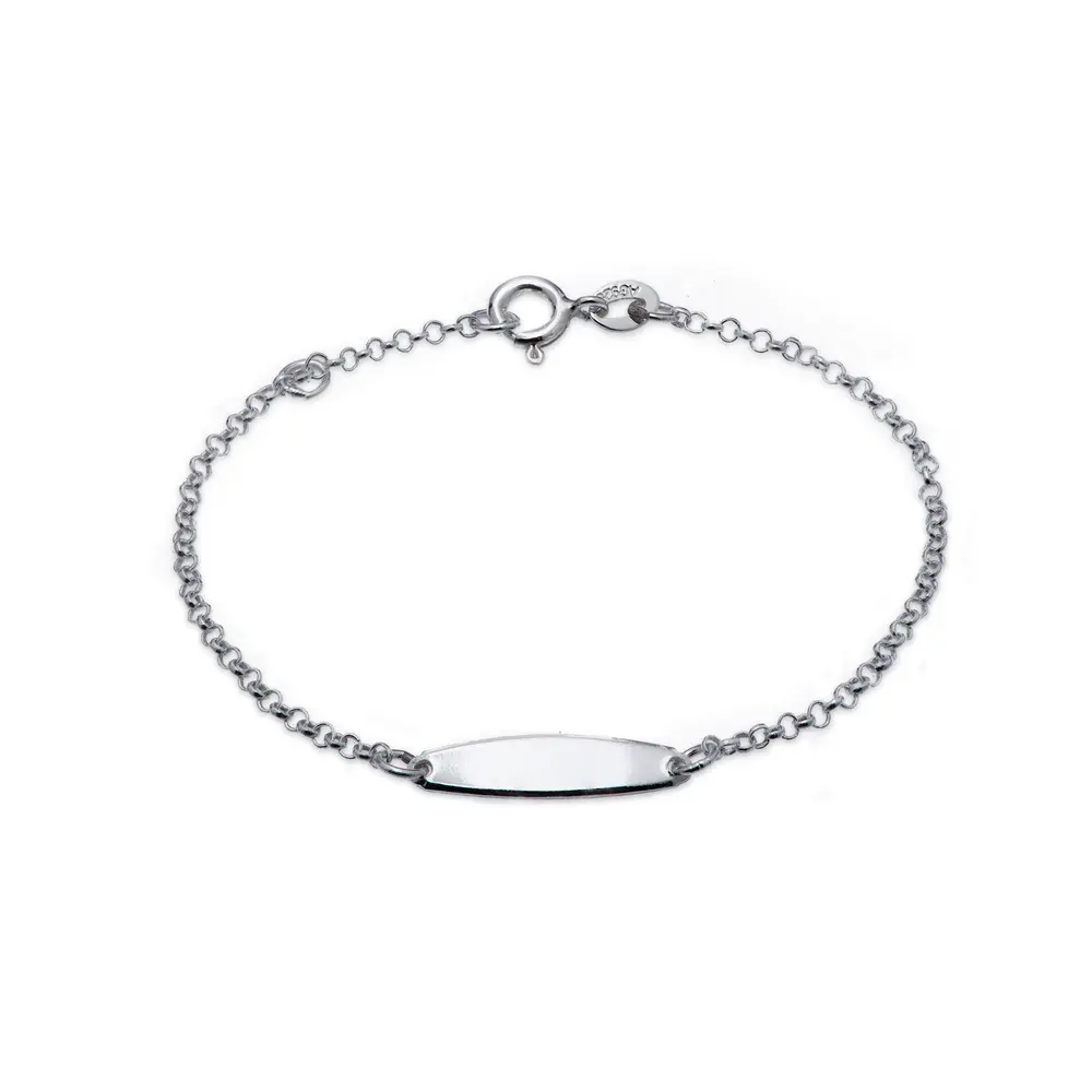 Pulseira Prata Infantil Placa